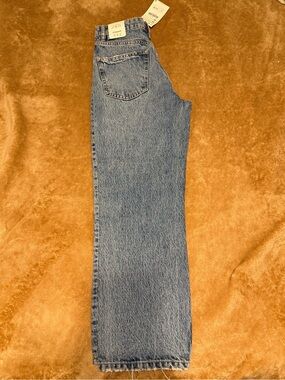 Zara Medium Blue Straight-Leg Denim Jeans
